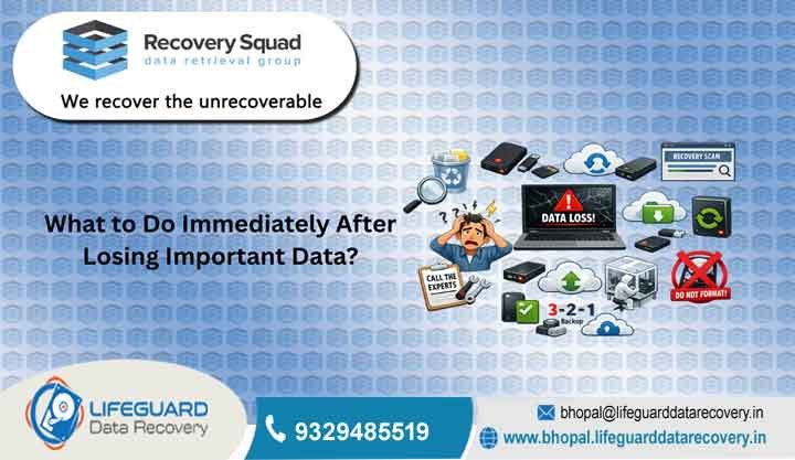 What should I do immediately after losing data?